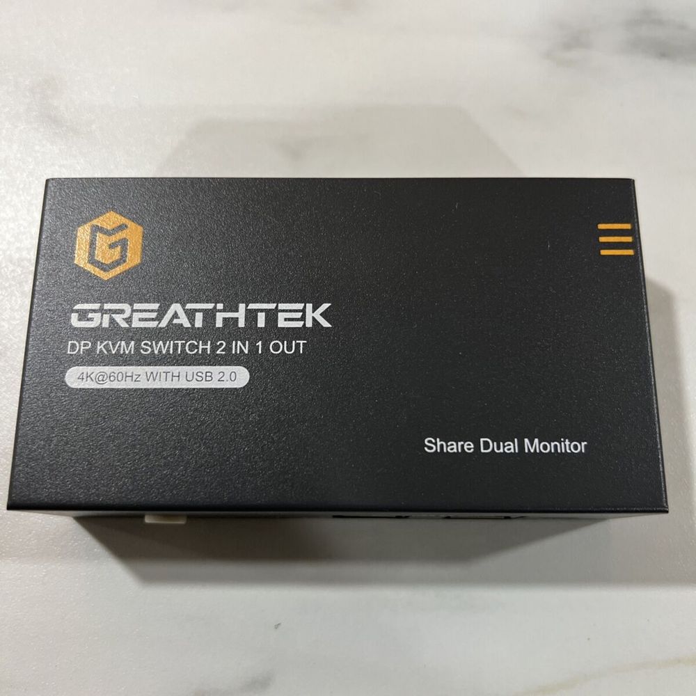 Greathtek Dp KVM-переключатель 2 В 1 ВЫХОД 4K 60 Гц с USB 2.0 Openbox