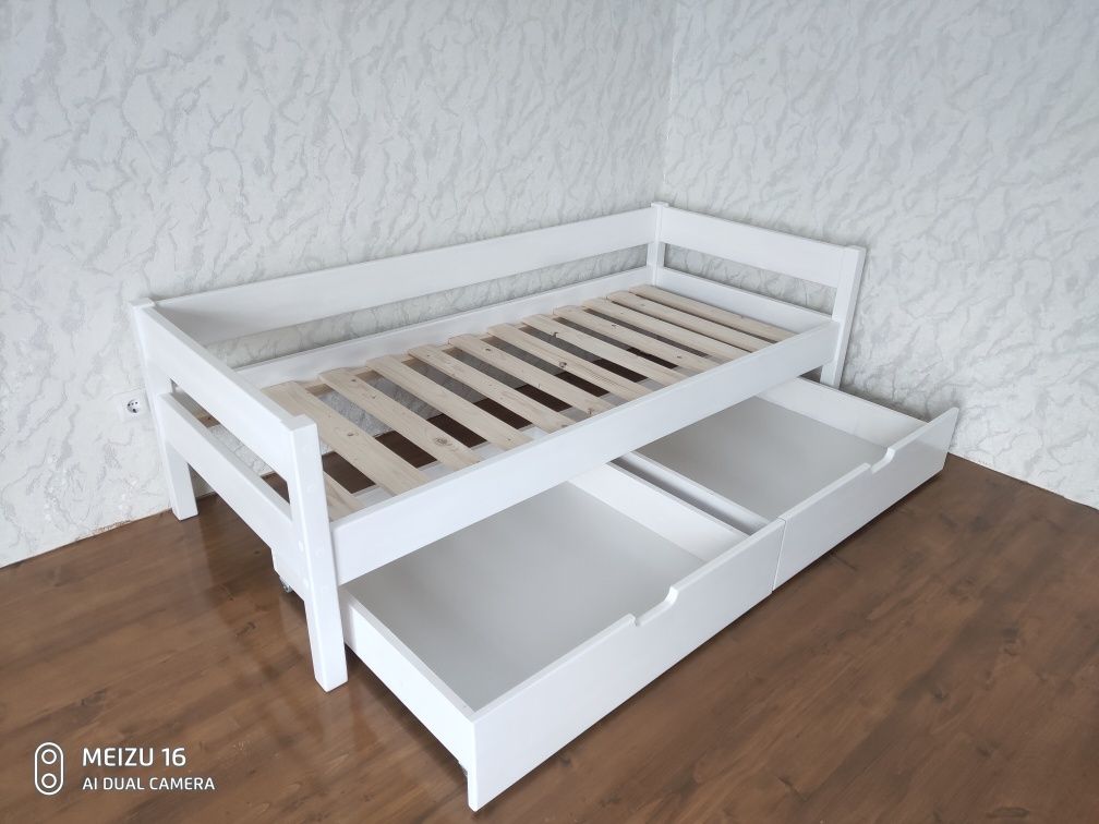 Дитяче ліжко нове 190*80см| масив-бук|Ціна з шухлядами!!!