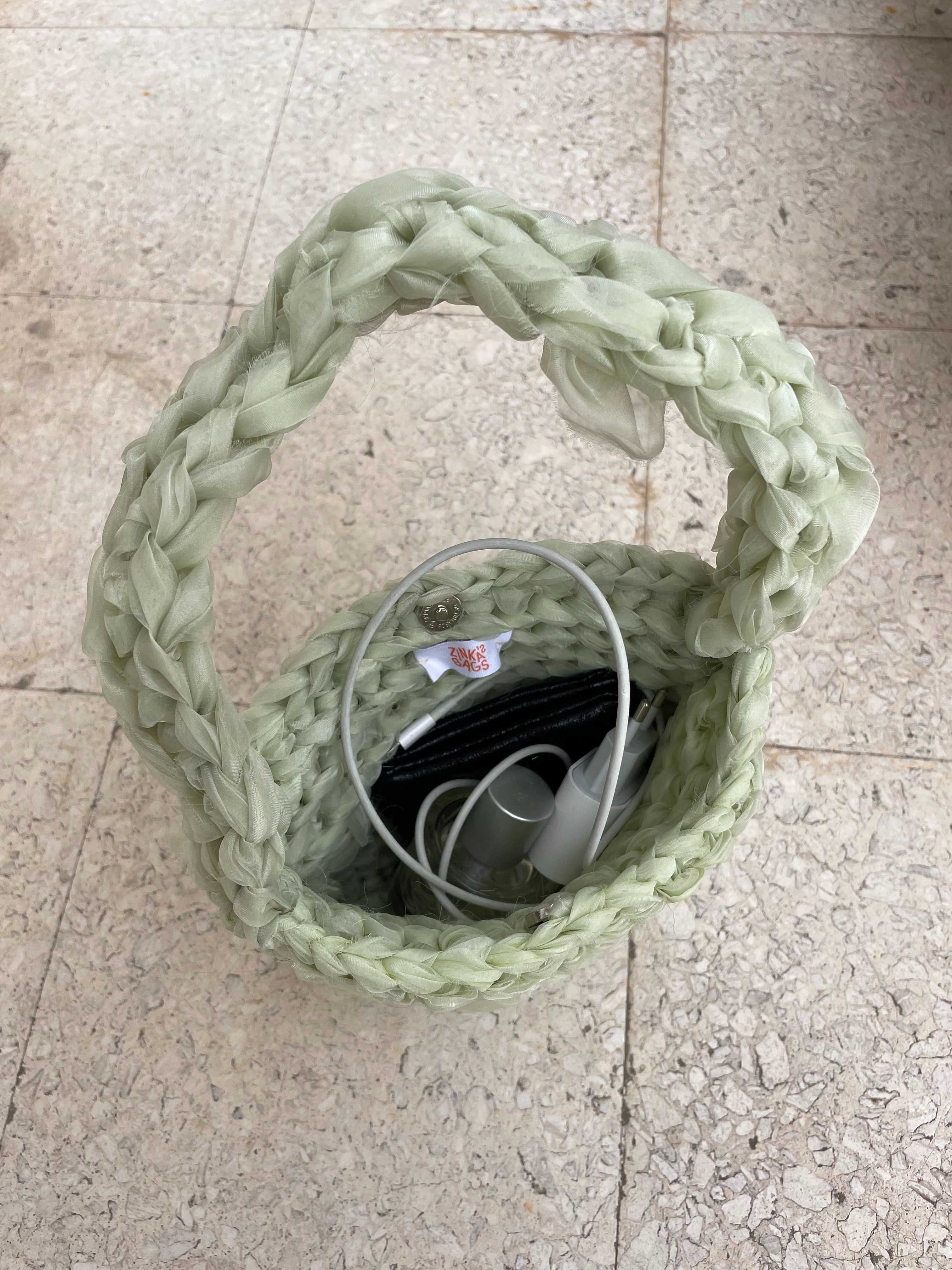 crochet shoulder bag handmade upcycle