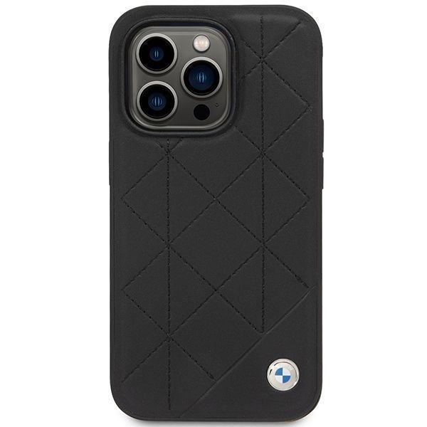 Etui Skórzane BMW Leather Quilted do iPhone 14 Pro 6,1" - Czarny