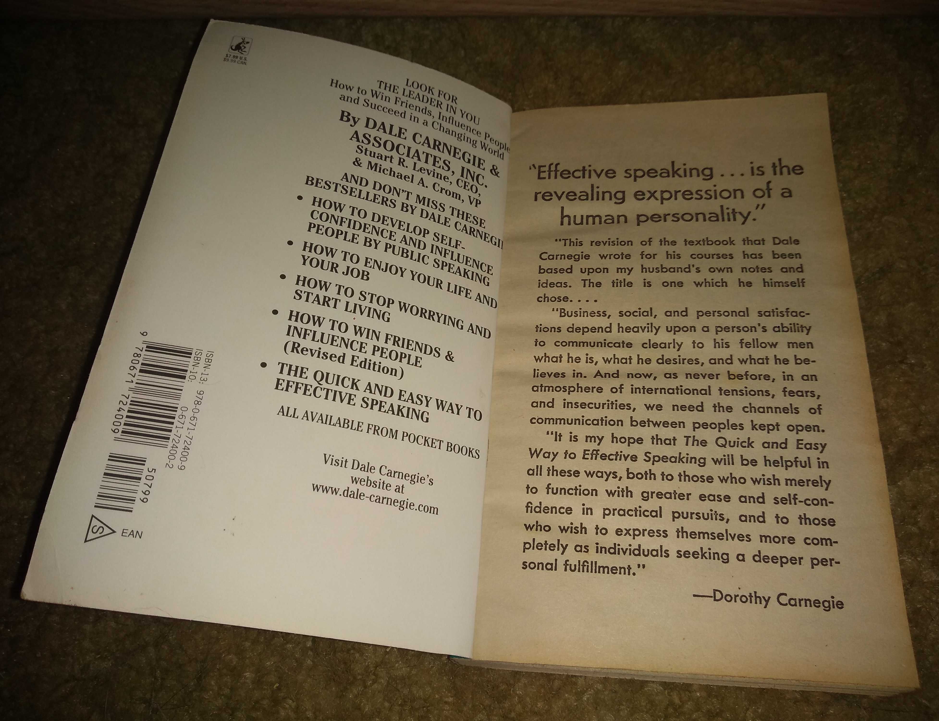 The Quick & Easy Way To Effective Speaking /DALE CARNEGIE /DB/