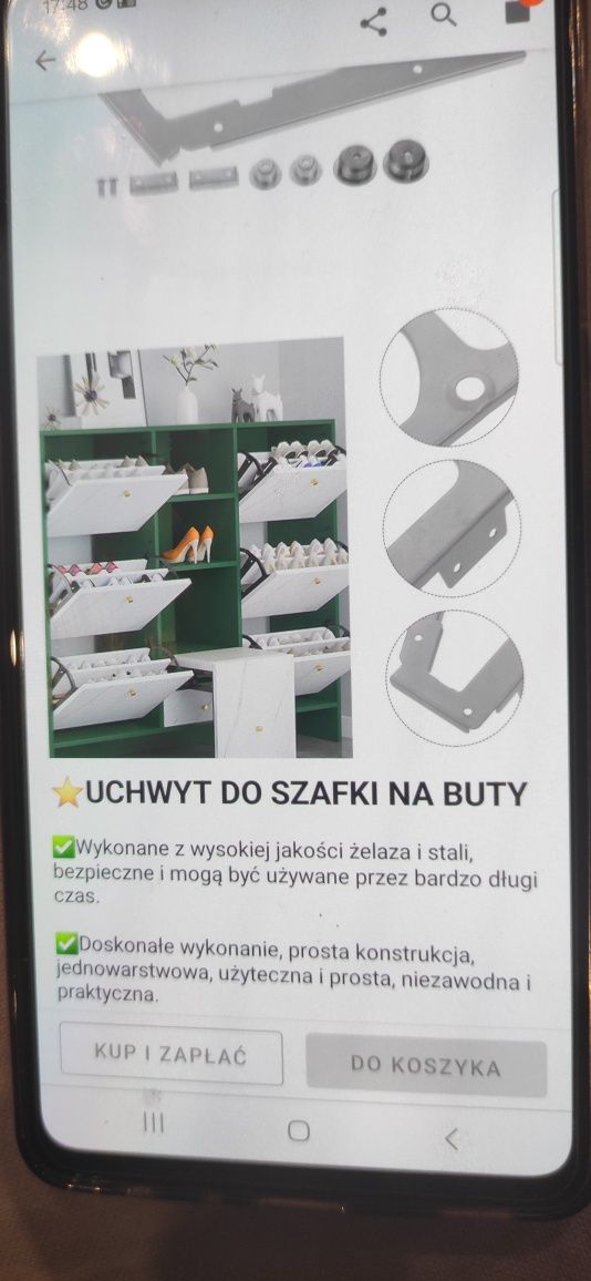Uchwyt do szafki na buty