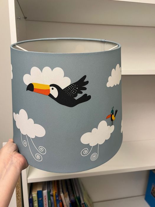 IKEA TROLLAKULLA klosz dzieci niebieski ptaki 33cm