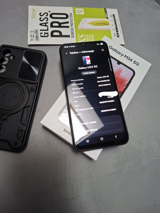 Samsung  M34  5G + etui i szkło