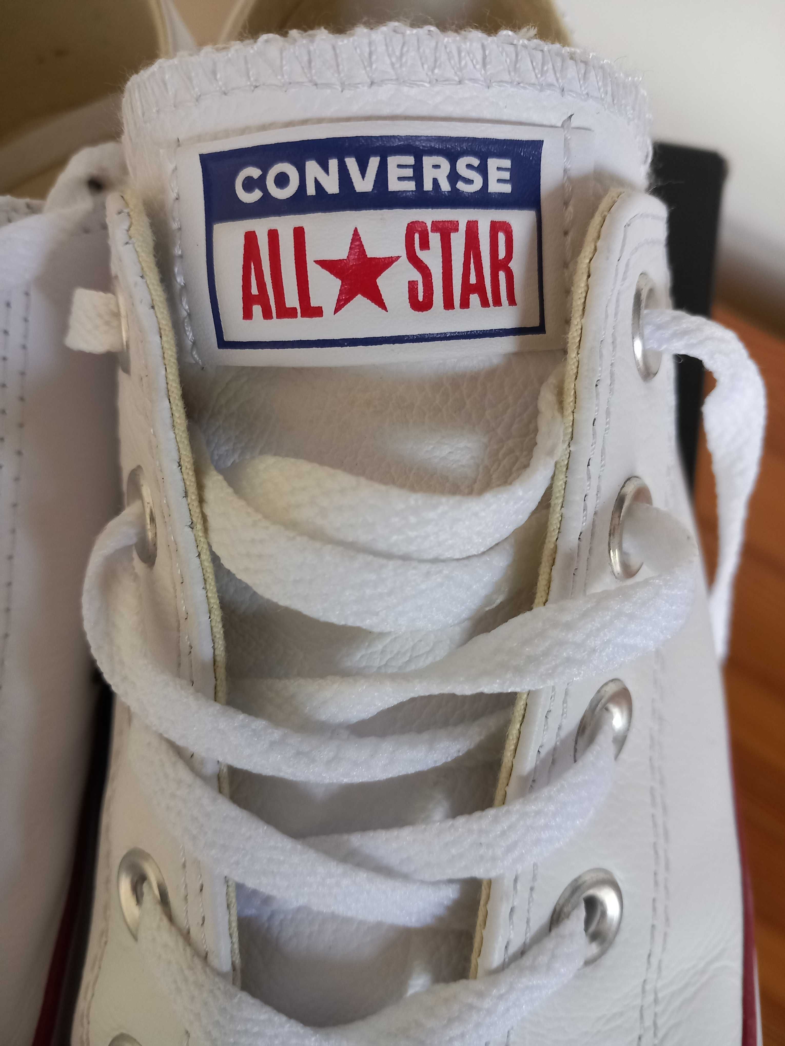 Converse All Star białe trampki niskie klasyczne oryginał, skórzane 41
