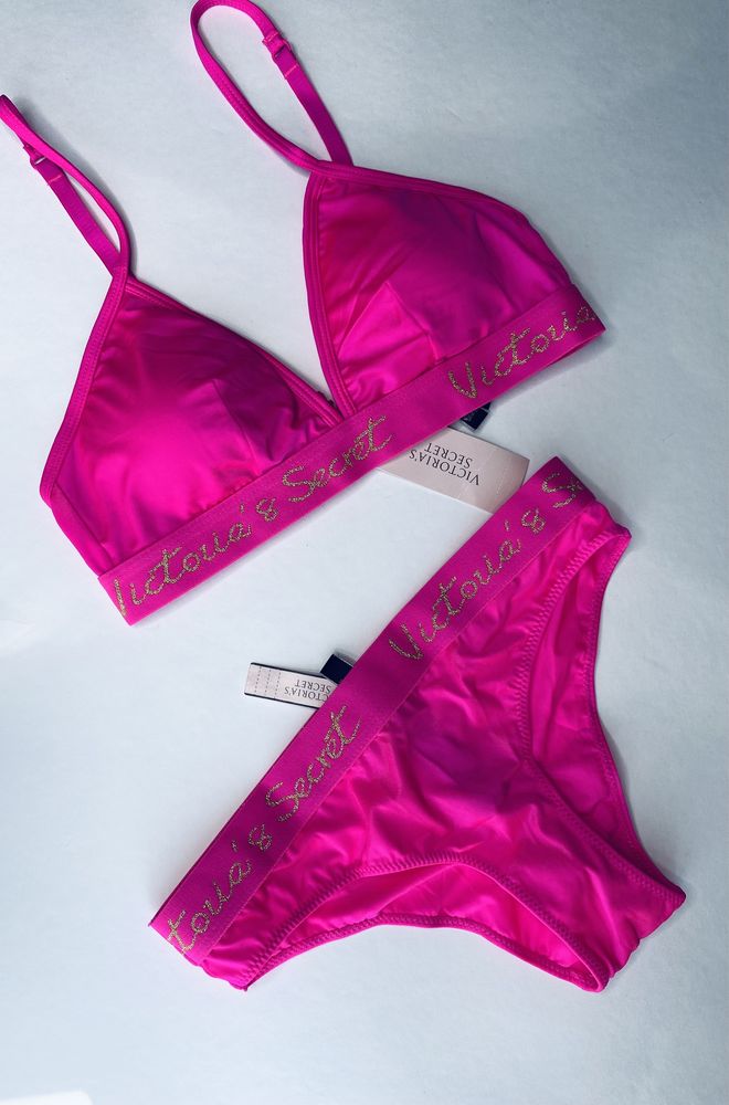 Рожевий купальник Victorias Secret Женский раздельный купальник