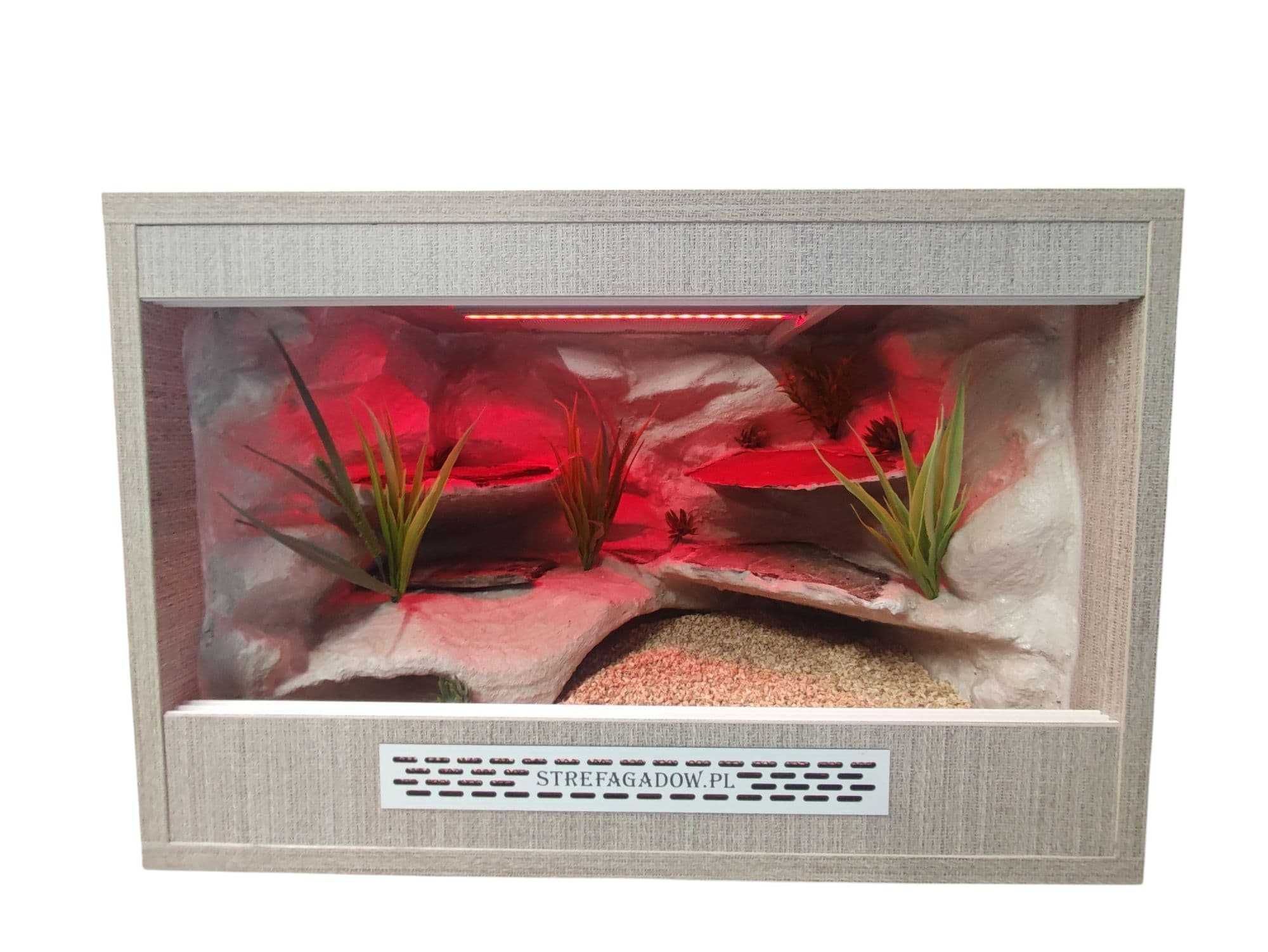Terrarium pustynne nr711 60/40/40 dla gekona lamparciego DOSTĘPNE