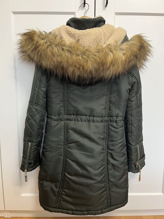 Damska długa zimowa kurtka/płaszcz marki Temster, rozm. M, wypada na S