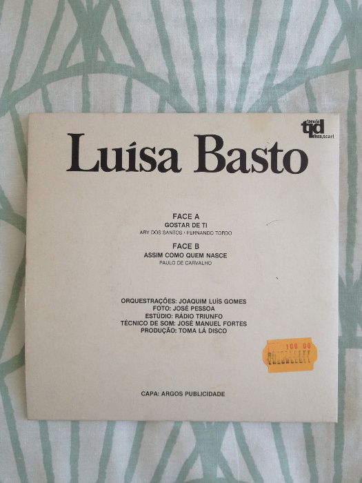 Disco vinil 45rpm: "Luísa Basto" (vintage)