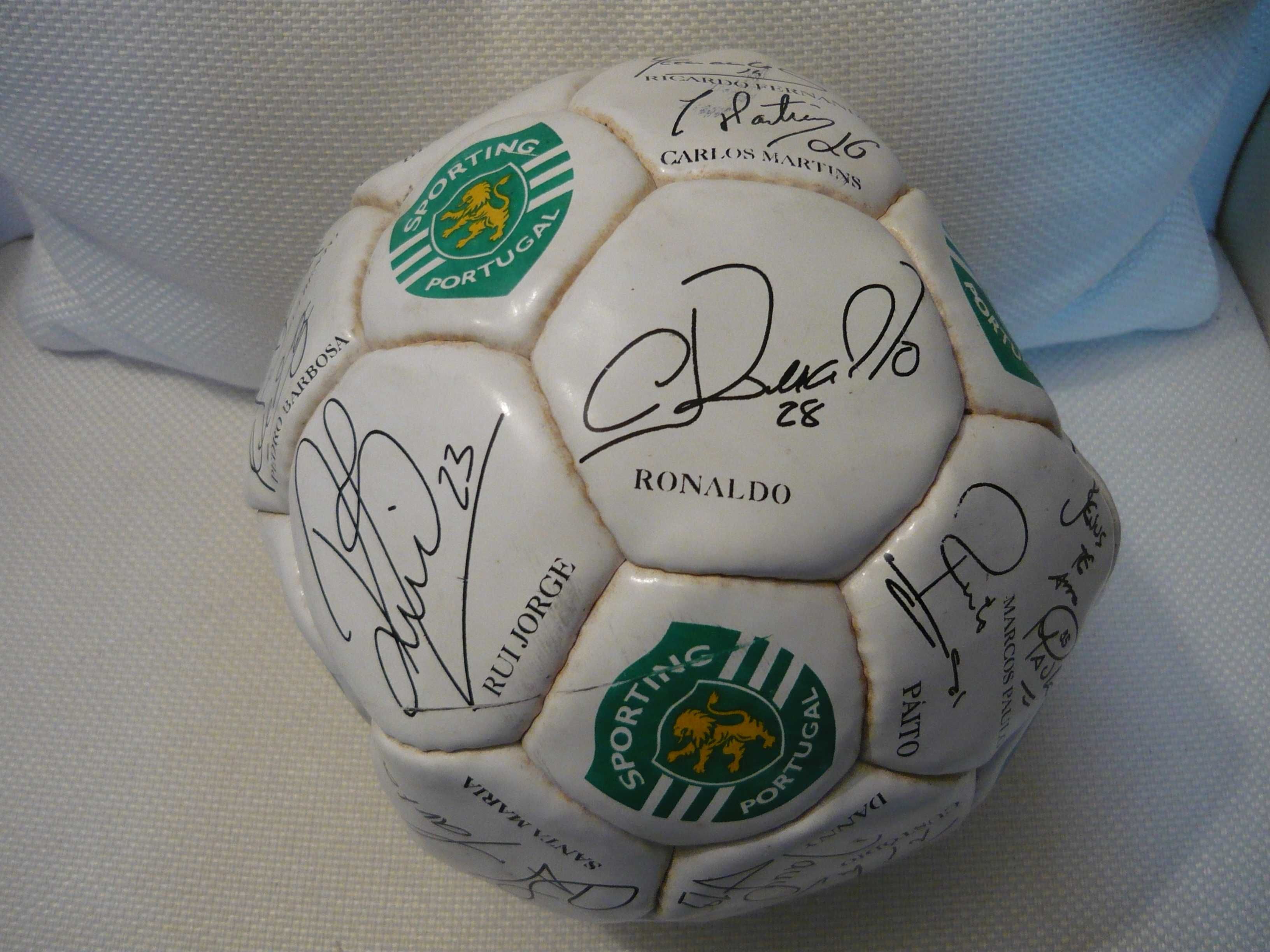 Bola SCP Oficial - Autografo Cristiano Ronaldo 2002/03 Colecionadores