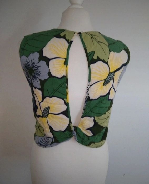 Piękny wiskozowy crop top kwiaty Zara 34 XS