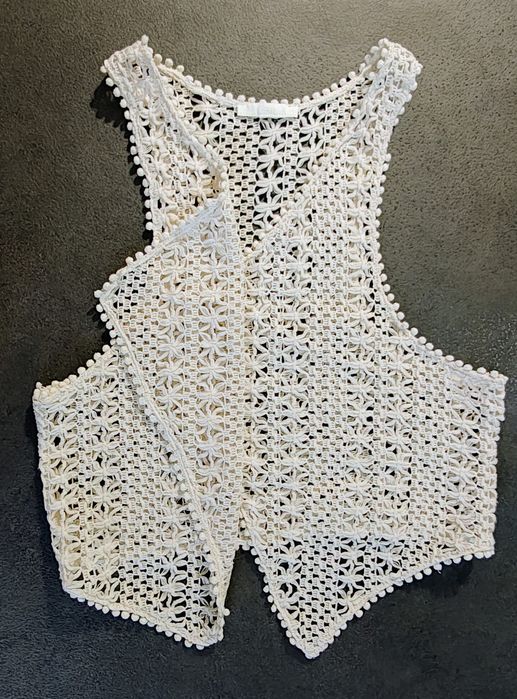 Жилетка ажурная кружевная М, накидка бохо,  кардиган