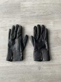 Rękawiczki skórzane damskie czarne S