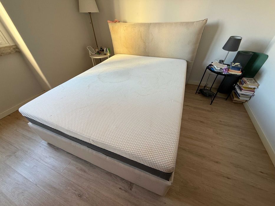 Cama Casal com Arrumação La Redoute e Colchão Emma Original 140x190