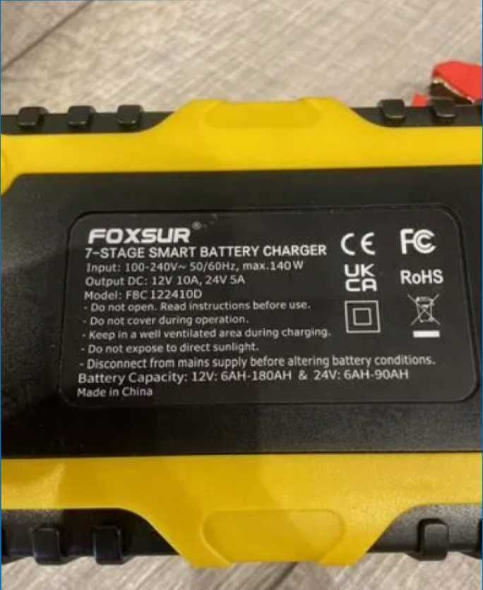 Зарядное  зарядне foxsur 12 v 10a 24 v 5 a зарядний пристрій зарядка