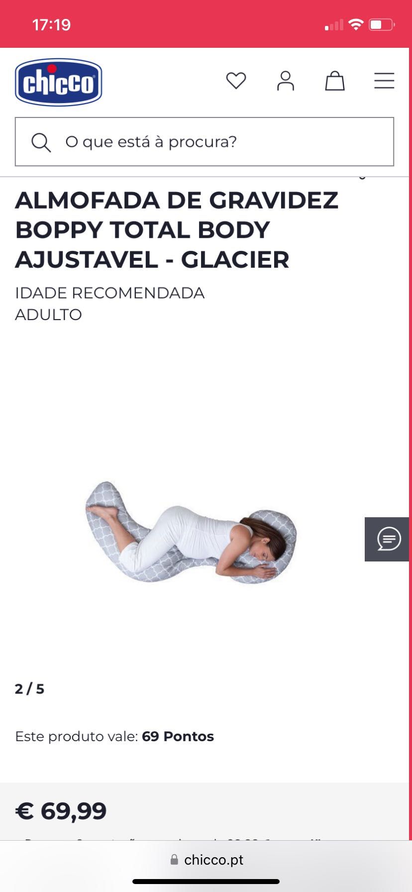 Almofada gravidez BOPPY TOTAL BODY ajustável  - GLACIER