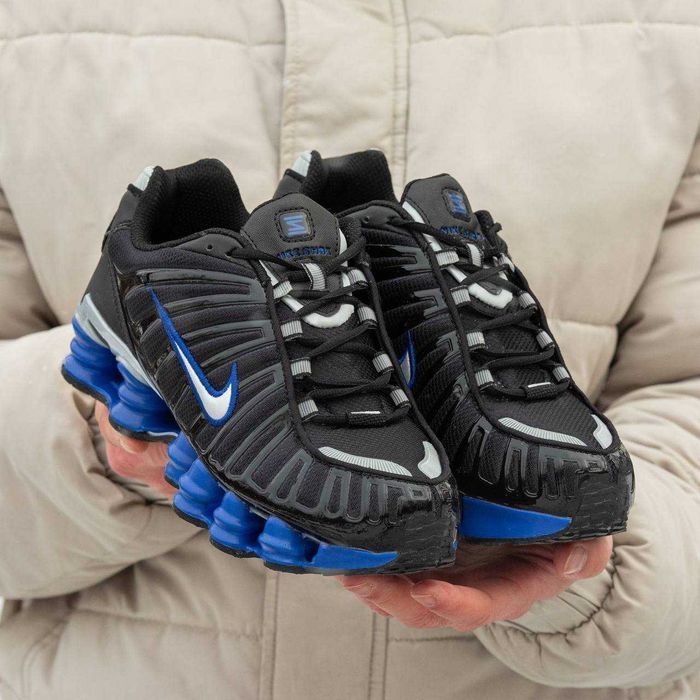 Унисекс черные кроссовки Nike Shox TL чорні кросівки найк шокс тл білі