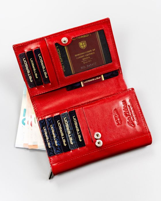portfel damski skórzany ptn d15-ngv-7551 red
