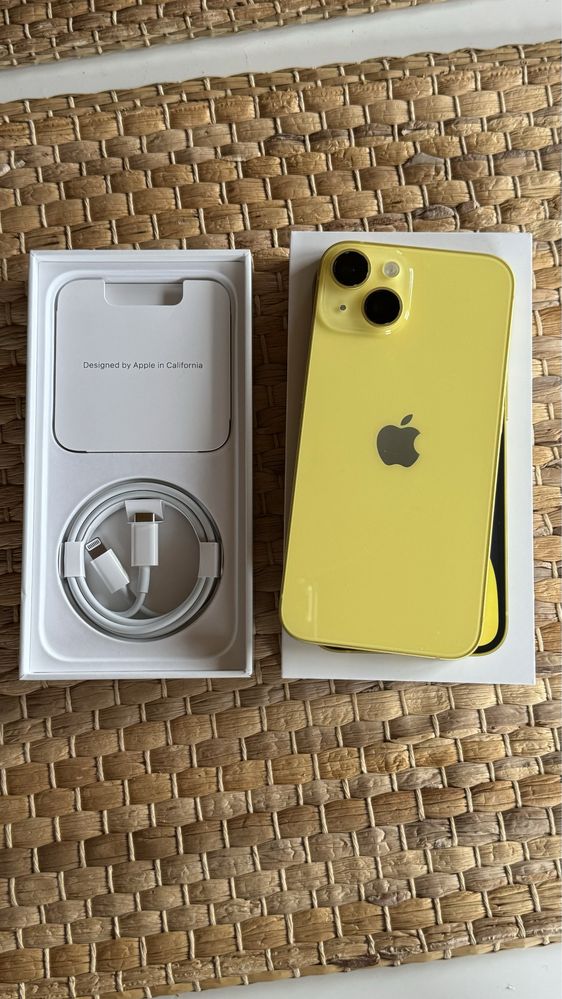 Piękny, żółty iPhone 14 128GB full komplet super stan