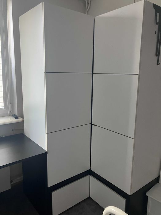 meble VOX Young, szafa+biurko, w dobrym stanie black&white