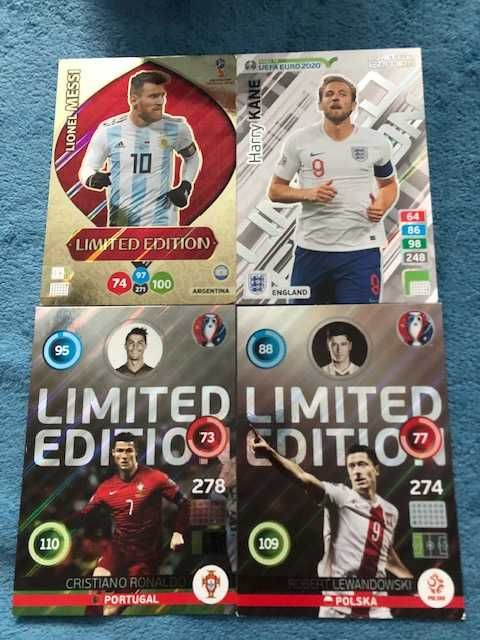 Karty piłkarskie duże Ronaldo, Lewandowski, Messi, Kane