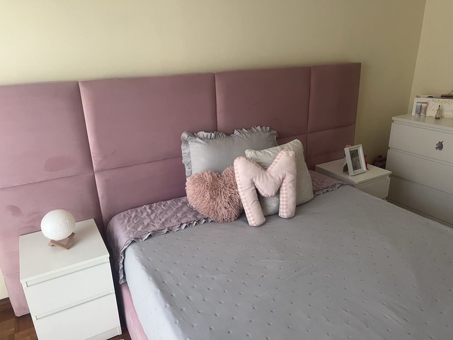 Vendo cama estufada +estrado elevatorio+ colchao