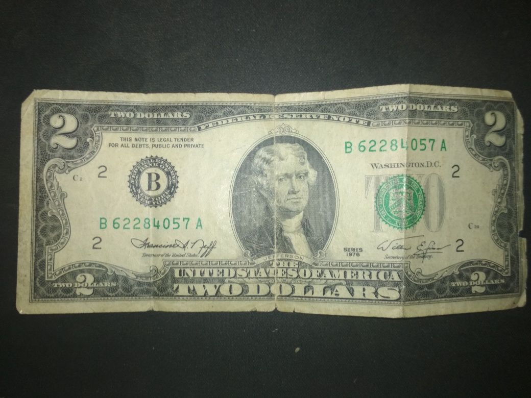 Два долара США 1976года серии В