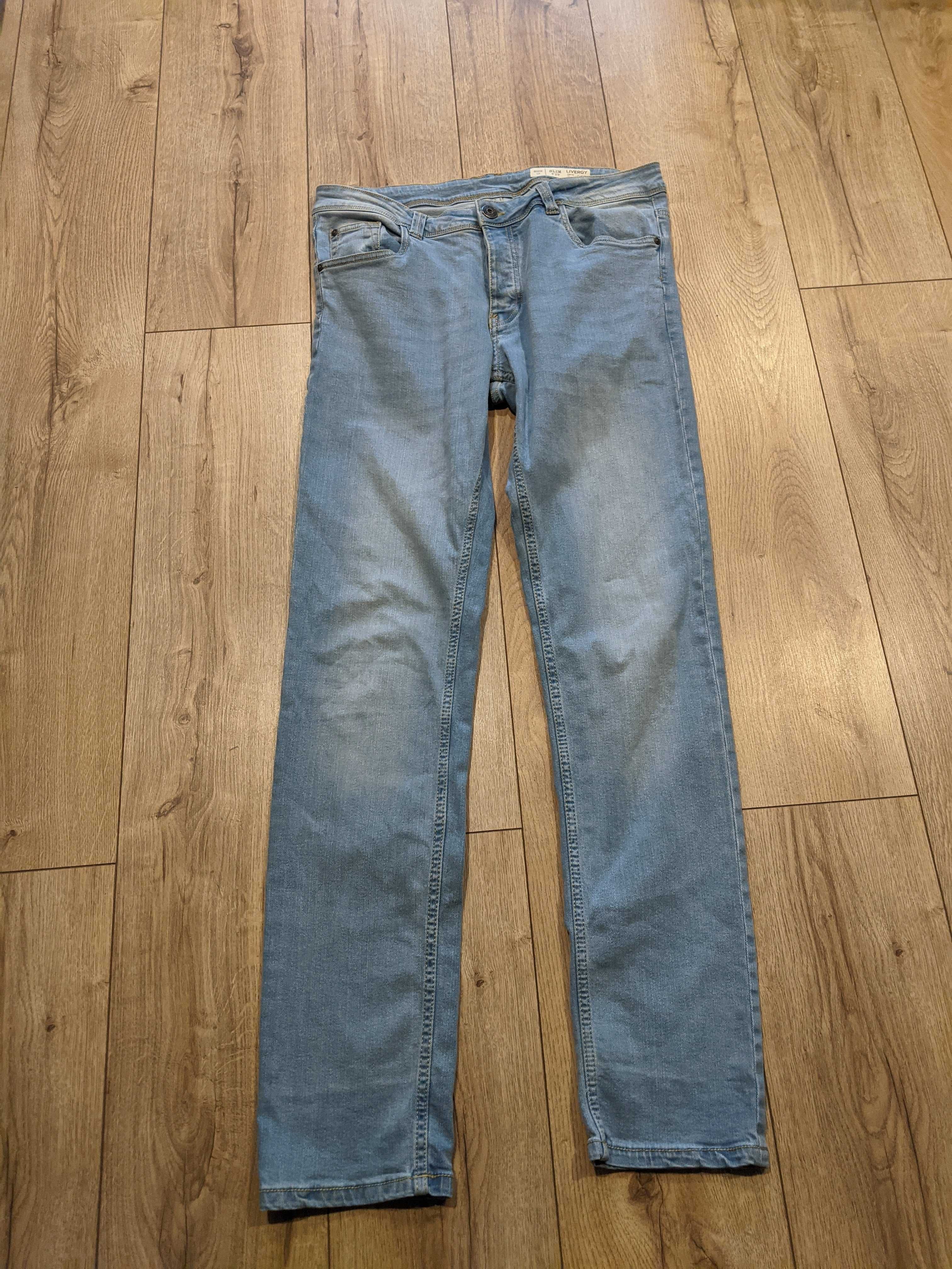 Spodnie męskie 36/34 elastyczne miękki jeans slim fit Livergy pas90