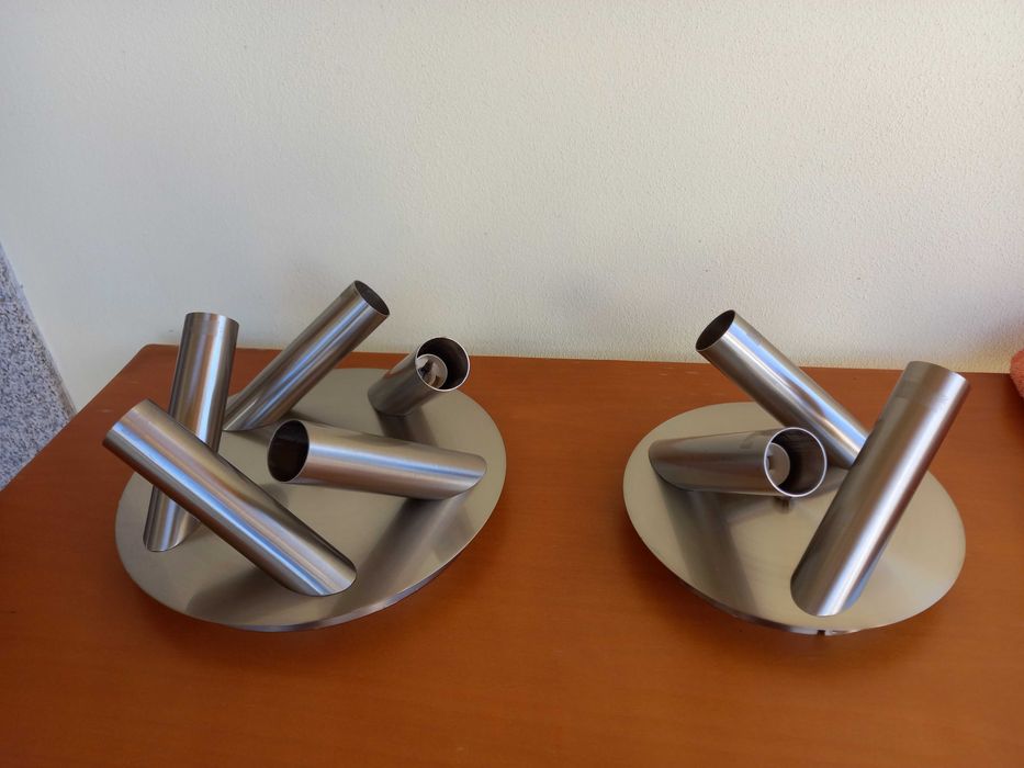 Candeeiros em Inox mais mesa de centro para sala