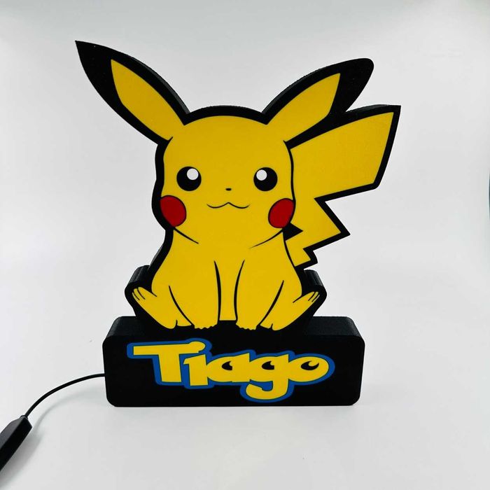 Candeeiro da Pikachu com Nome Personalizado