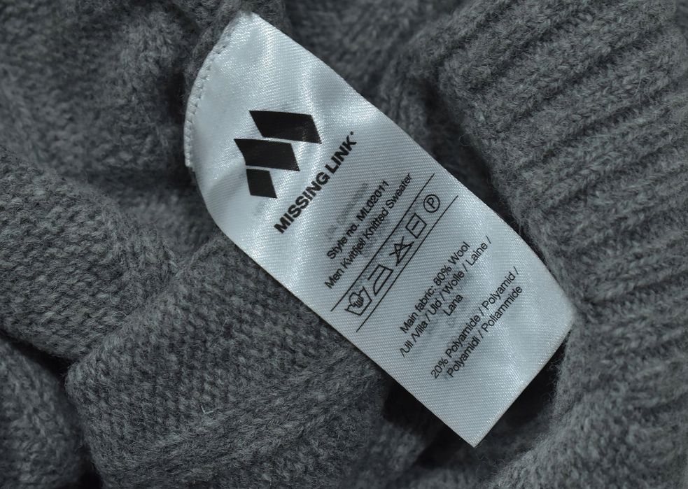 Missing Link Wełniany Sweter Męski Z Zamkiem 1/4 L