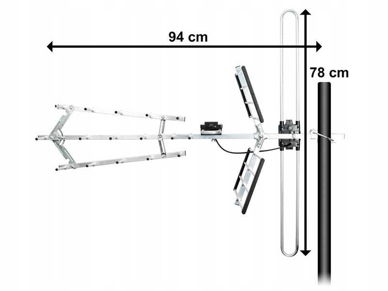 Antena DVB-T ATD27S VHF/UHF MUX8 pasywna