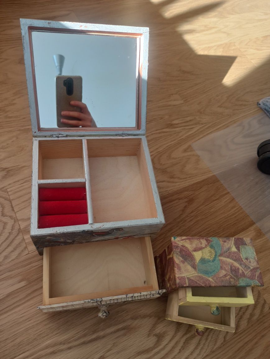 Decoupage szkatułka i mini komoda