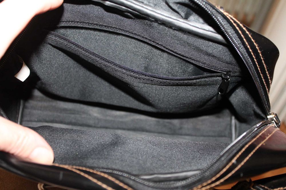 Черная лаковая женская сумка Экокожа,кожзам