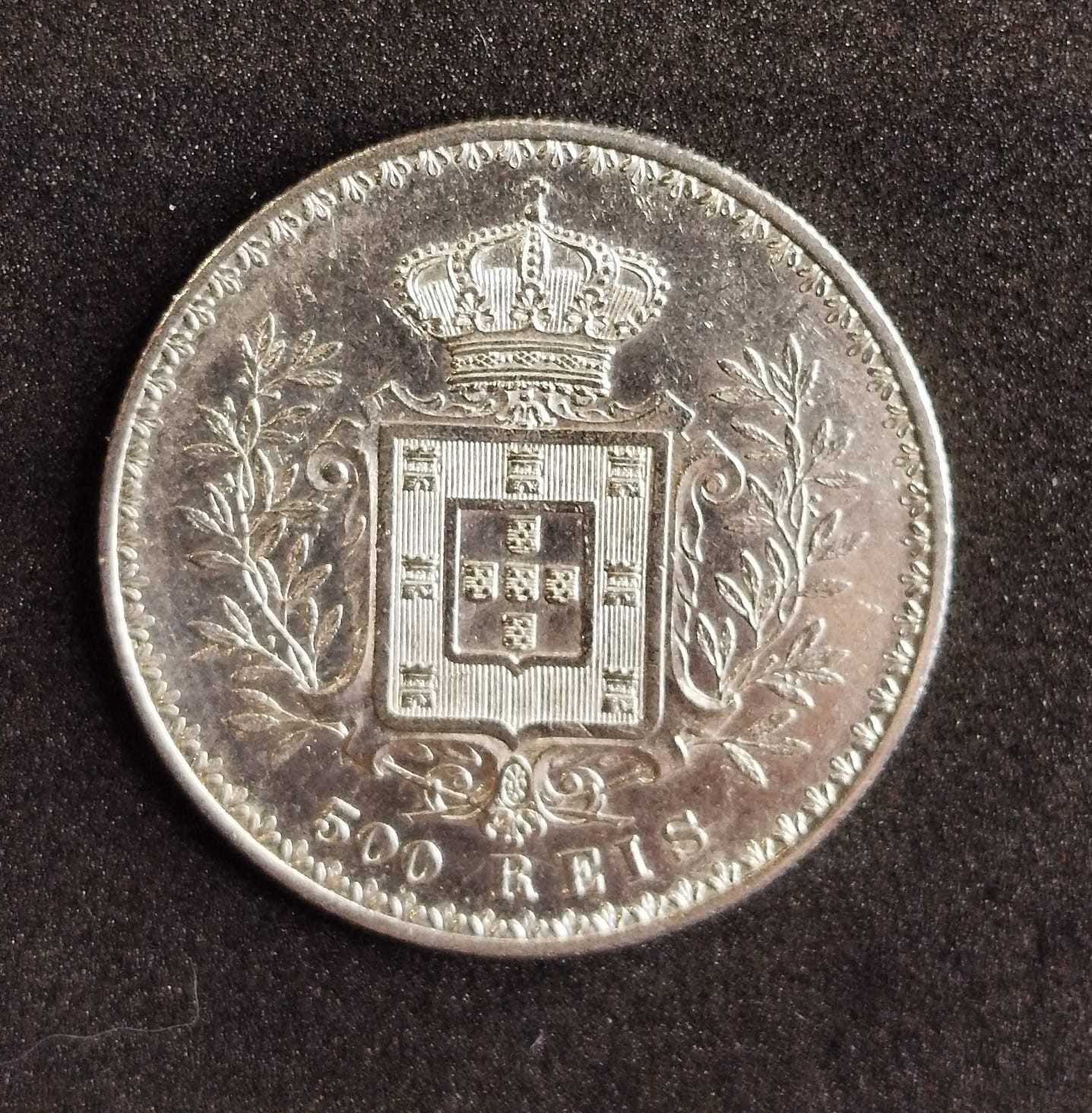 1898 - D. Carlos I - 500 Reis - Prata - Bela