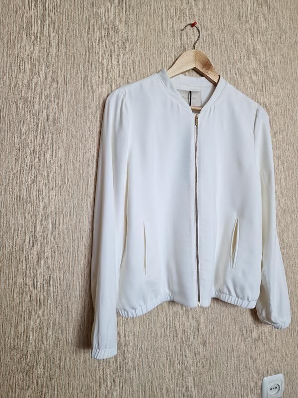 білий бомбер, куртка, жакет massimo dutti, оригінал