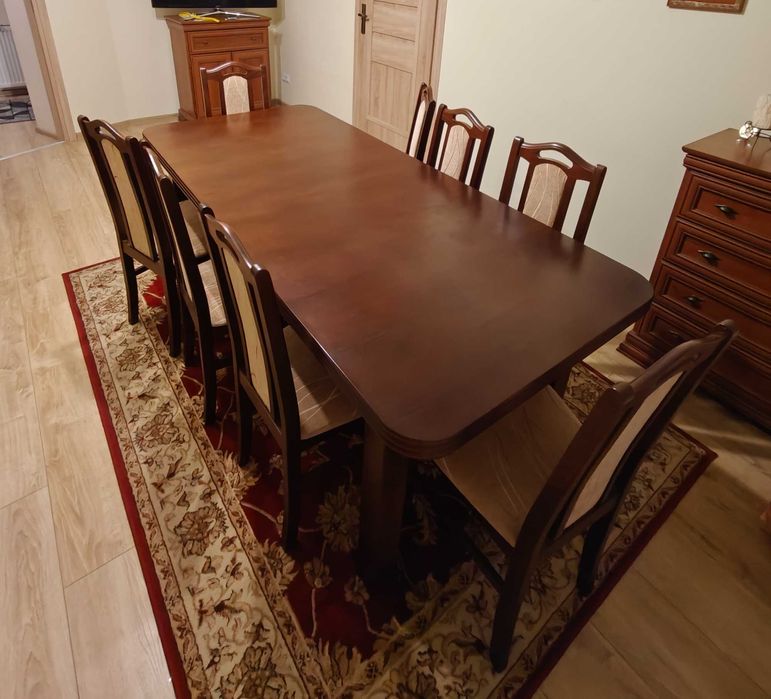 Stół 200 x 90 cm +  komplet krzeseł