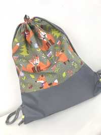 Worek-plecak 40x35 bawełna z tkaniną wodoodporną