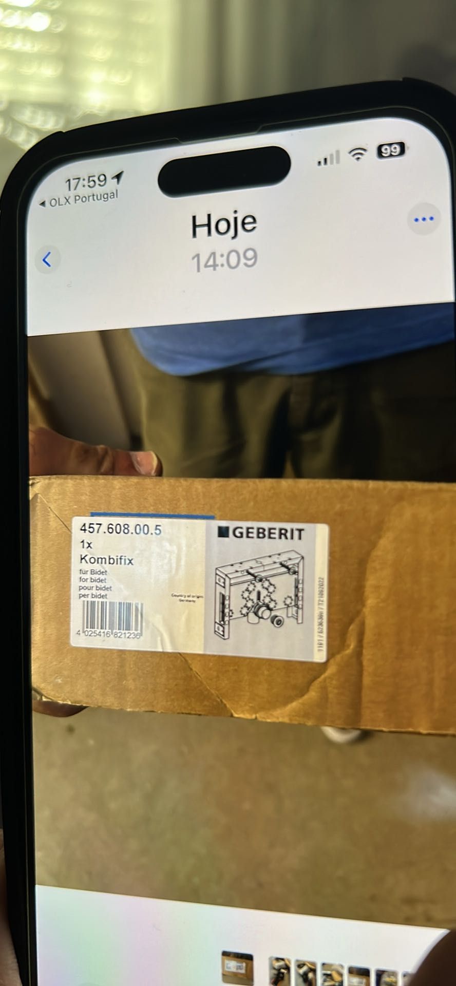 Estrutura kombifix de bidé simples, Geberit