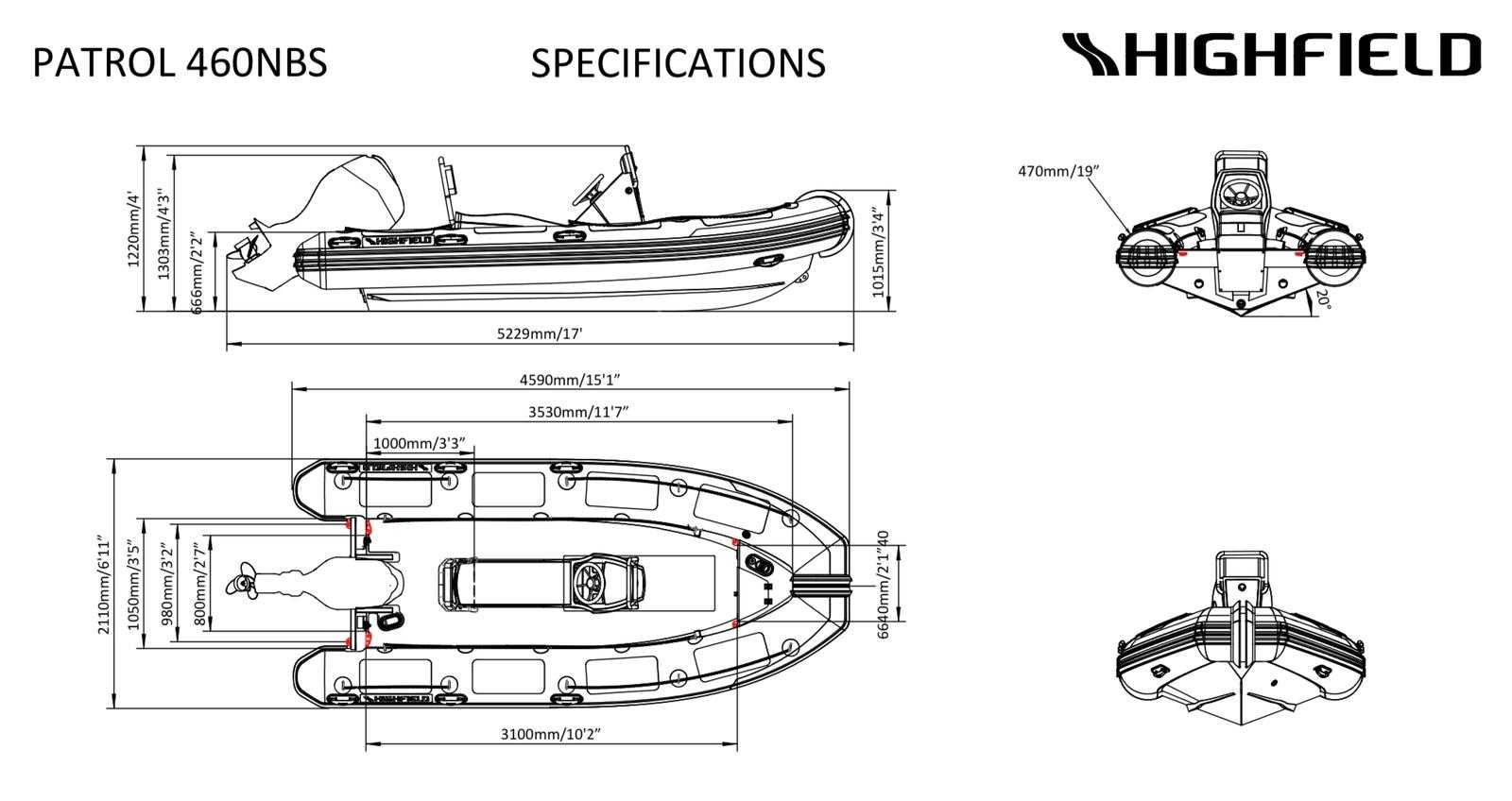 Semi-rigido - Highfield Patrol 460, Honda BF50, 2021