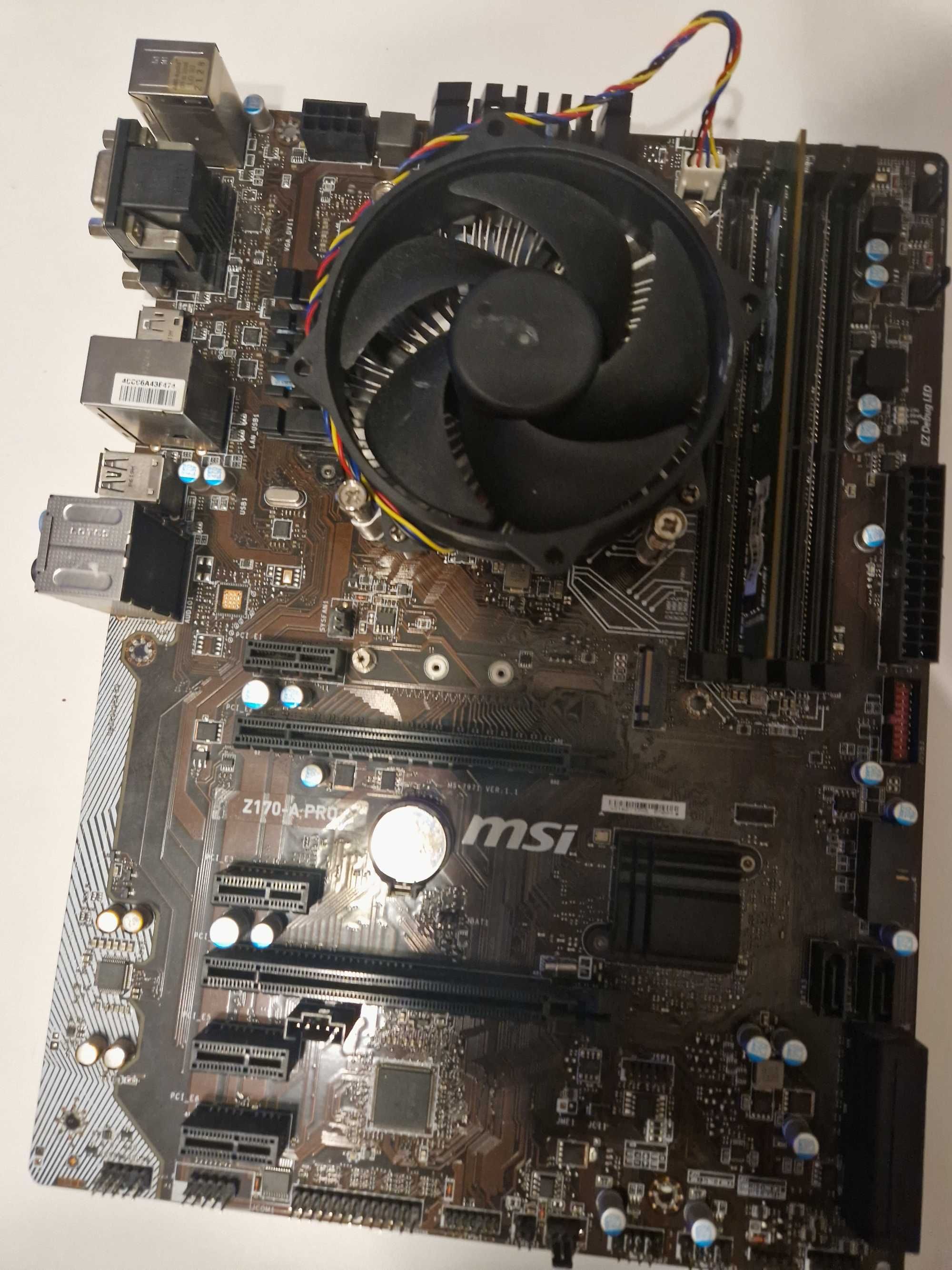 Płyta głowna msi z170apro z procesorem i5 6400 i RAM DDR4 4gb 2400mts
