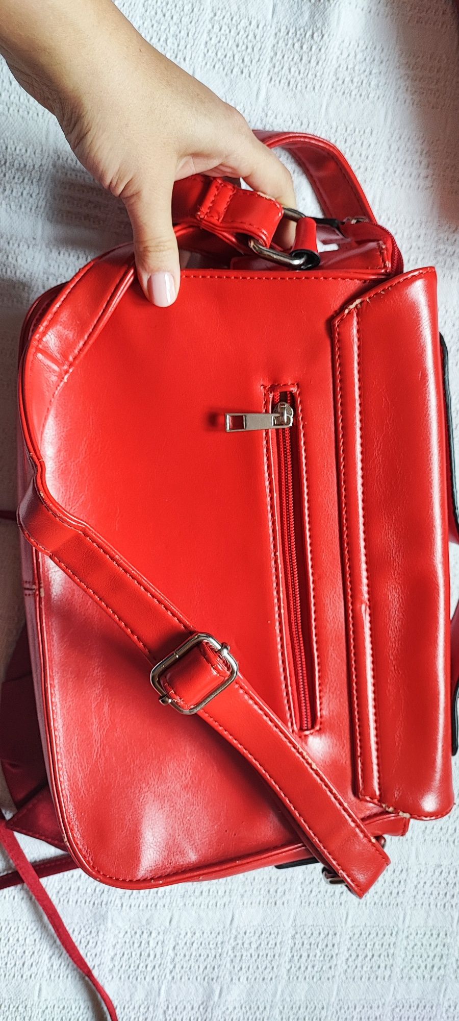 3 czerwone torebki zestaw torebka na ramię