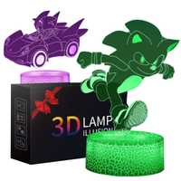 Lampka nocna LED RGB z pilotem, Sonic 3D, 2 panele