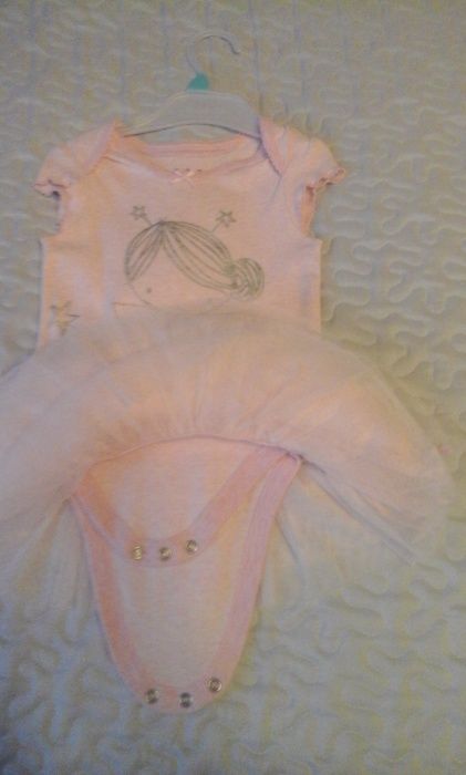 Body tutu F&F falbanki tiul r. 80 pudrowy róż