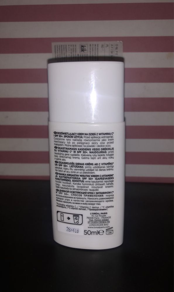 Loreal Paris krem spf 50 z witaminą C