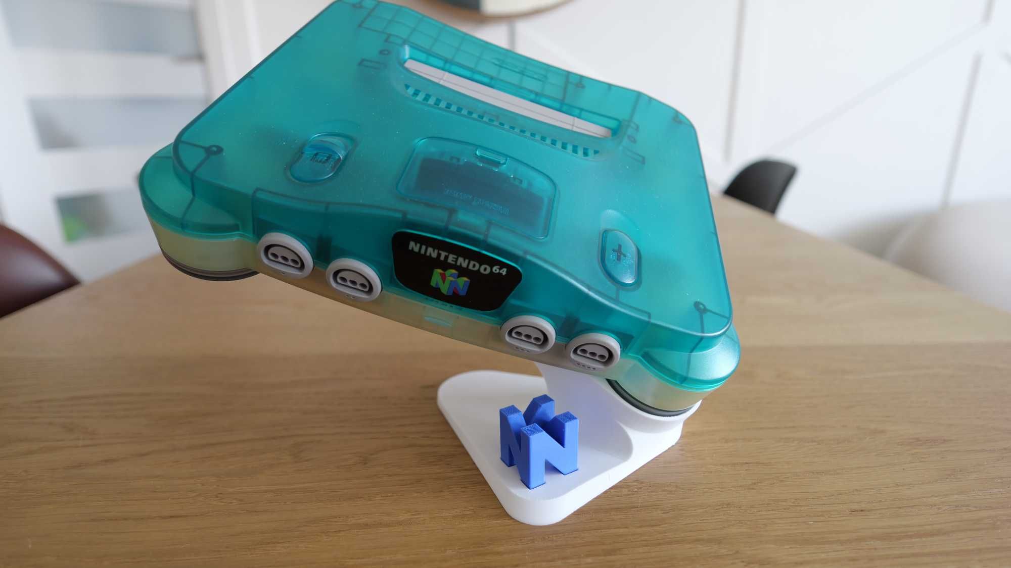 Nintendo 64 Clear Blue, działa w PL, RGB mod, Everdrive