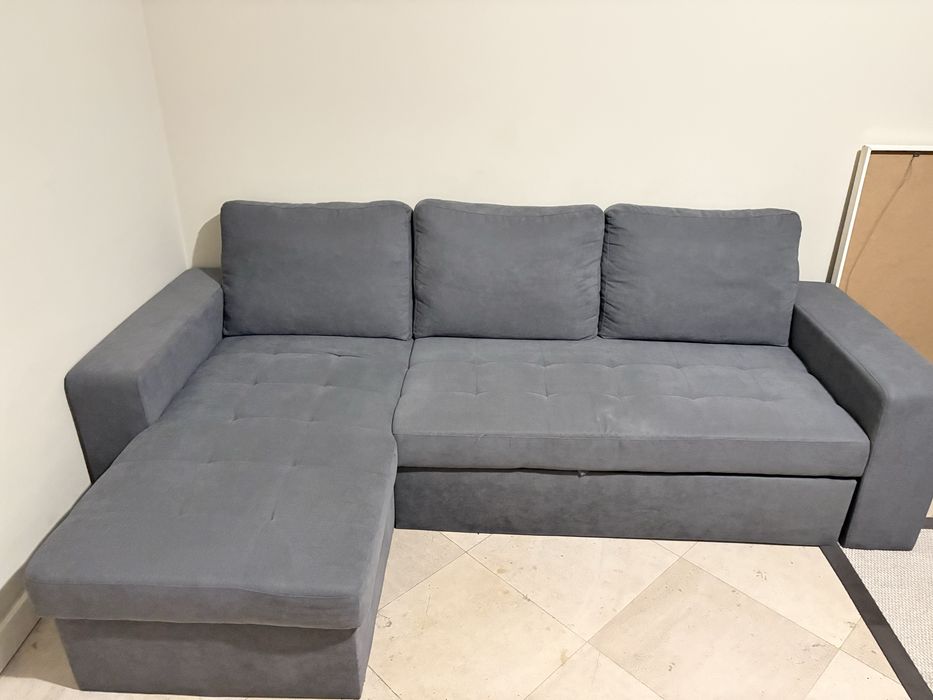 Sofá Cama - Chaise Longue Cinza