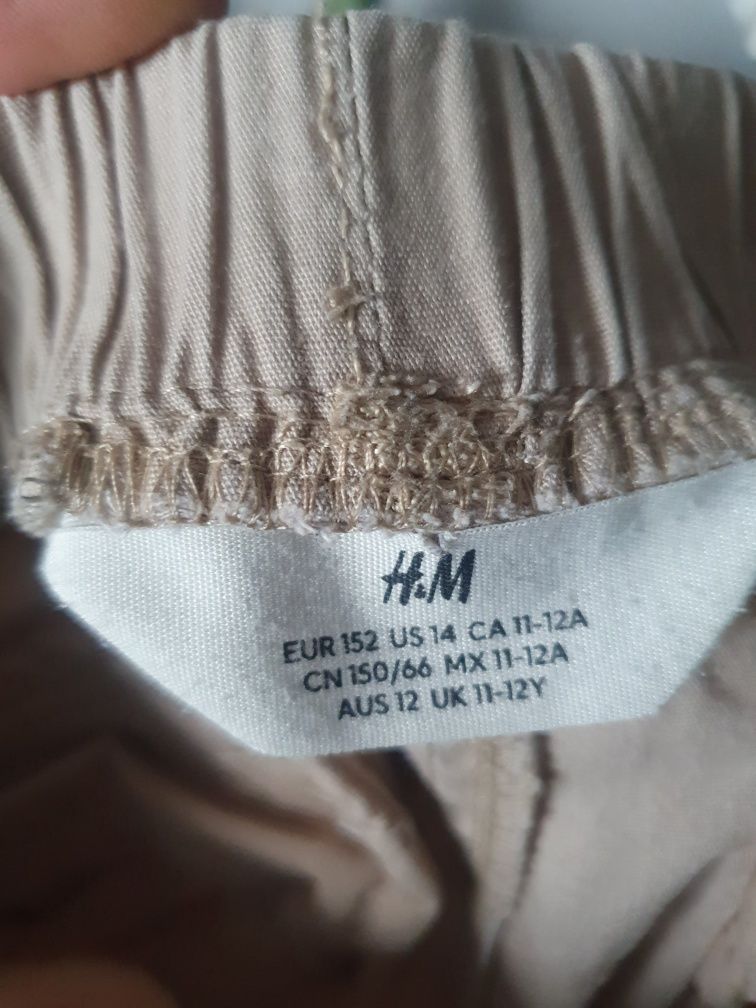 Spodnie H&M Cargo beżowe dziewczęce 152