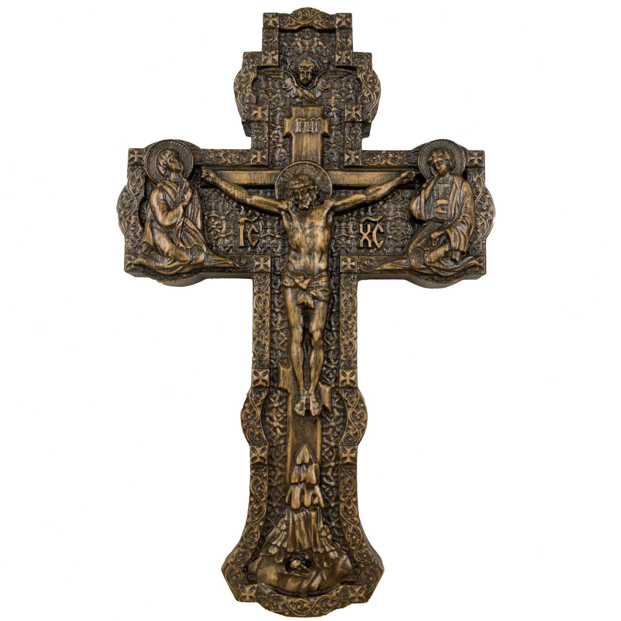 Krzyż na ścianę 30 cm wykonany z litego drewna dębowego