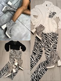 Buty botki damskie zebra rozmiar 39 ocieplane